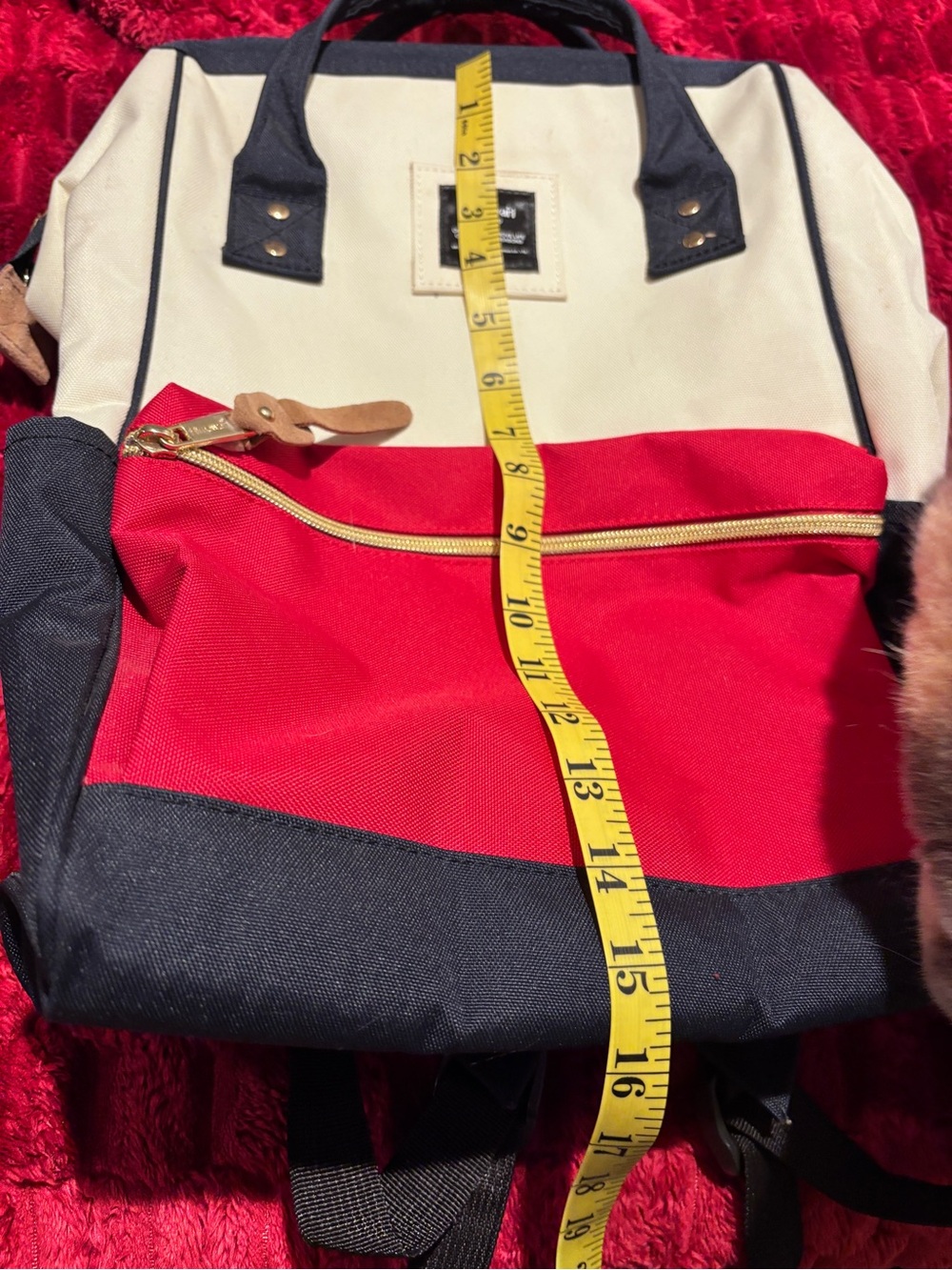 Himawari Cream & Fuchsia Canvas Backpack Laptop Carrier - Picture 8 of 9